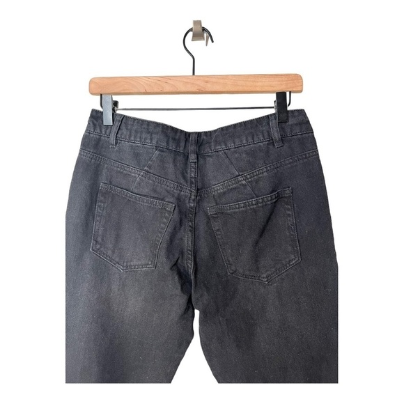 AFRM Black Cyrus Super High Rise Distressed Ripped Jeans Style ARVB021405 - Picture 9 of 11